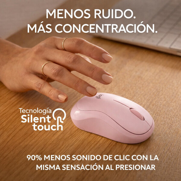 Mouse Llogitech M240 Silent Inalámbrico Bluetooth ROSA