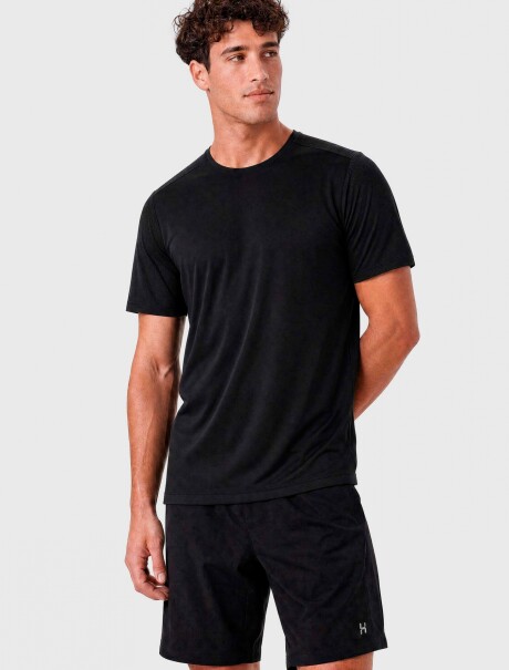 CAMISETA DEPORTIVA TEXTURIZADA NEGRO