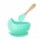 Set de Comida Bebé Irrompible en Silicona c/ Bowl y Cuchara Turquesa