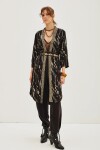 Kimono Jacquard Cebra Lurex Negro