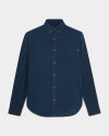 Camisa Oxford Manga Larga Hombre Dark Sapphire 2 Yd