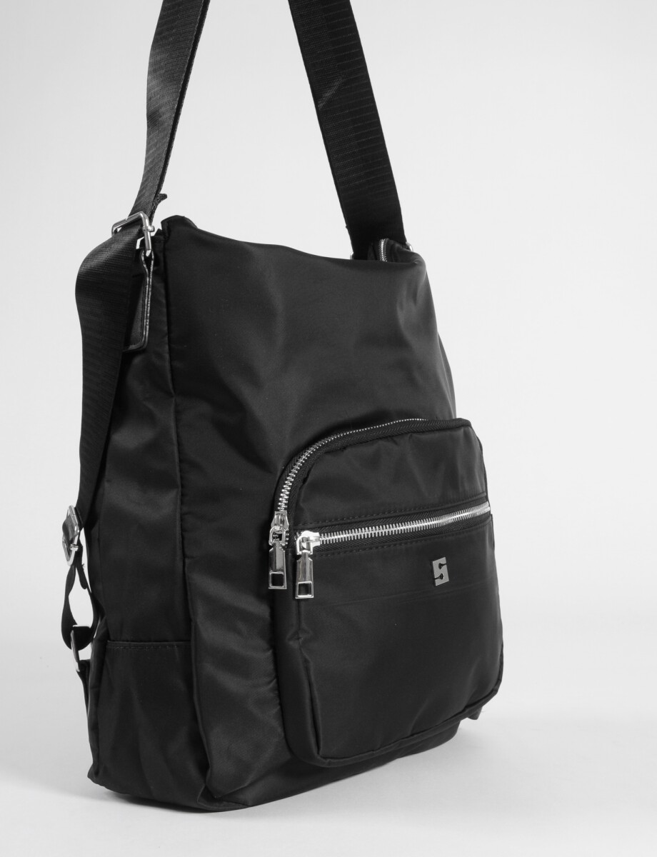 Hobo mochila con bolsillo - negro 
