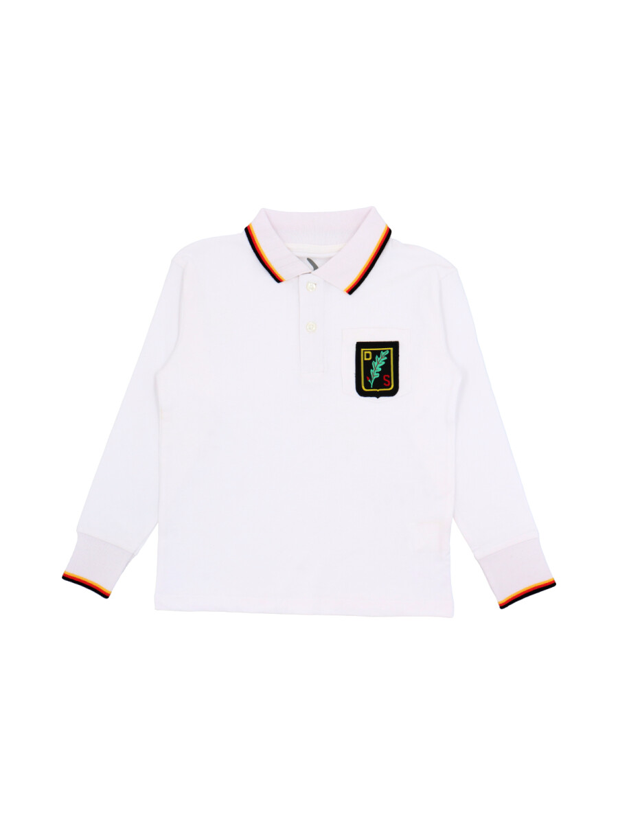 Remera Polo manga larga Colegio Alemán - Blanco 