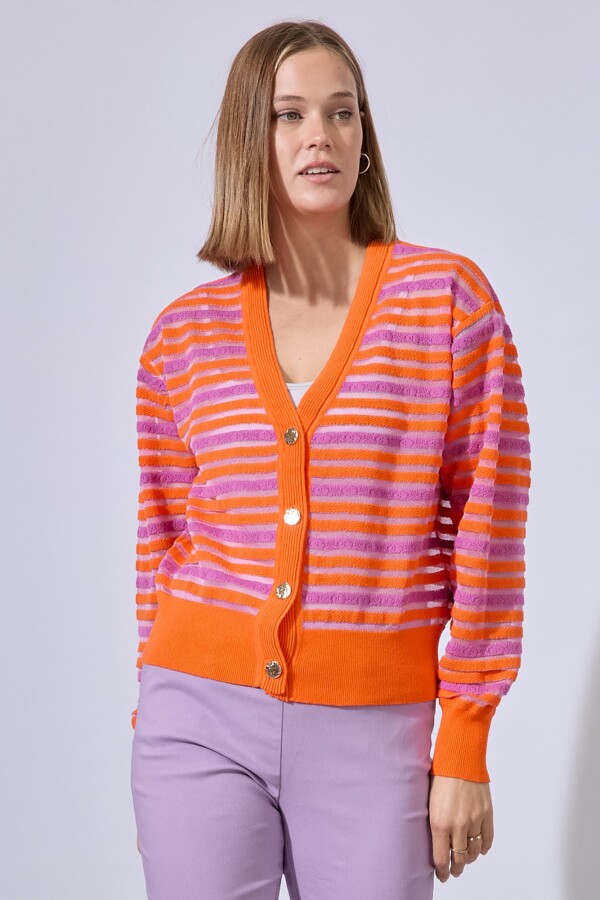 Cardigan Stripes MULTI/ANARANJADO