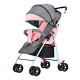 Coche De Paseo Para Bebe 4 Ruedas Chasis Blanco Rosa