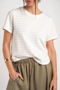 Remera M/corta Texturada Algodón Nacar