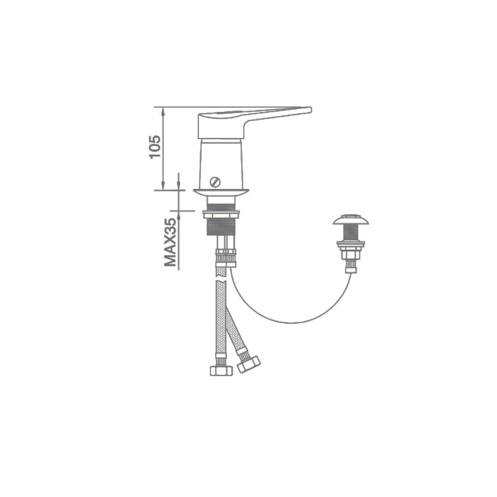 Grifería de bide Monocomando con transferencia Golf cromado Grifería De Bide Monocomando Con Transferencia Golf Cromado