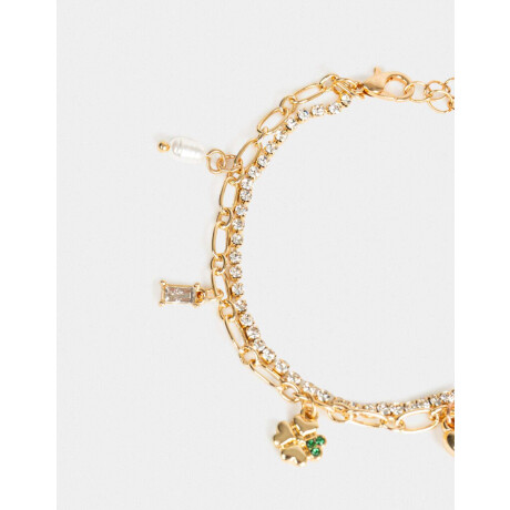 Pulsera Flexible Multicharms Dorado