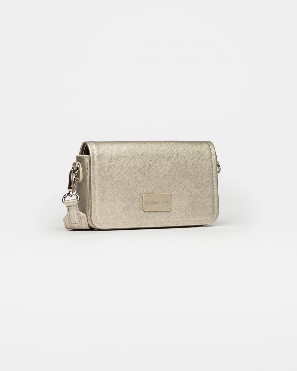 Bandolera The Flap Penny en efecto cuero saffiano Metalizado