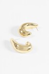 Aros acero gota dorado