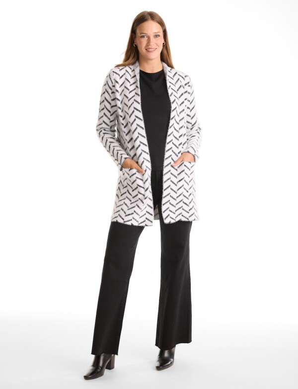Cardigan Soft Print BLANCO/NEGRO