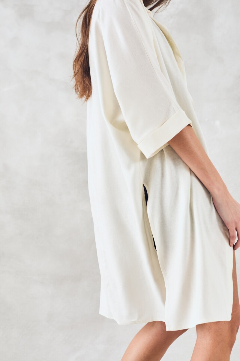 Camisa Con Lino Nácar