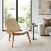SILLON MADERA BEIGE/BLANCO 90X72X76CM Unica