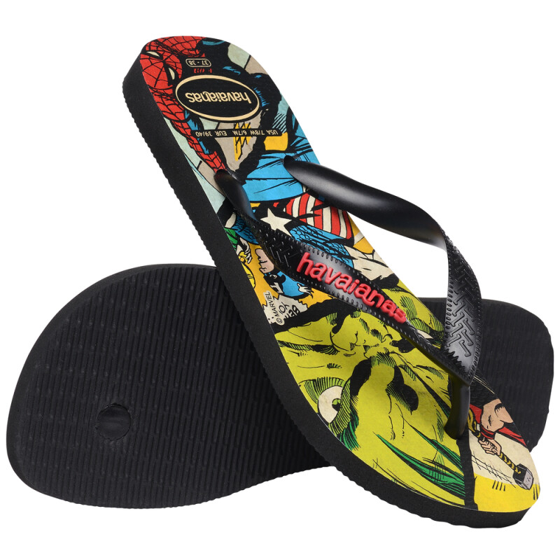 Sandalias Havaianas Top Marvel Classics Hombre Negro/negro/rojo
