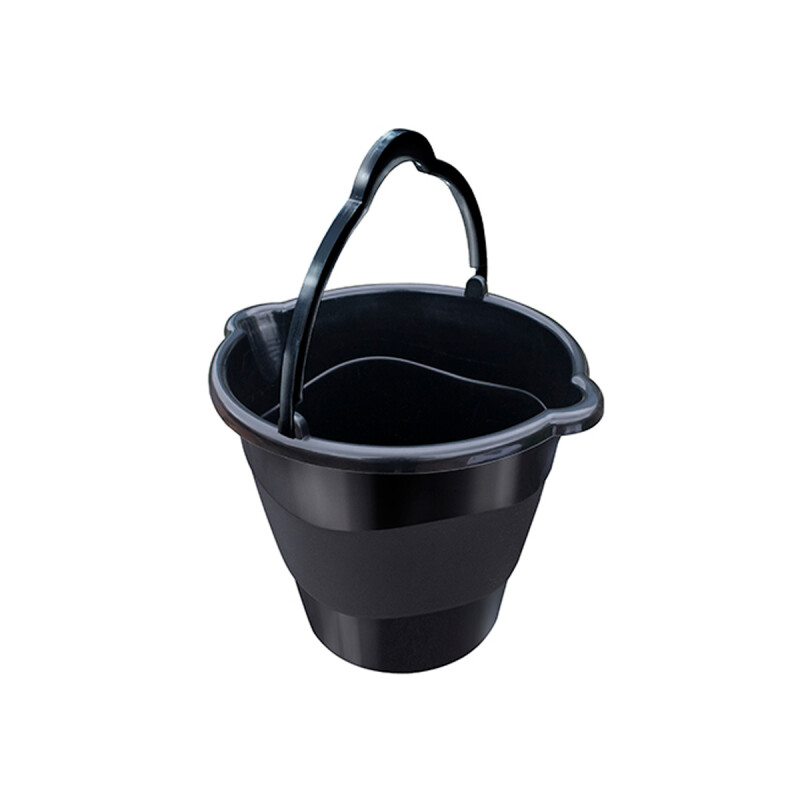 Balde de plástico con pico vertedor 10 litros NEGRO