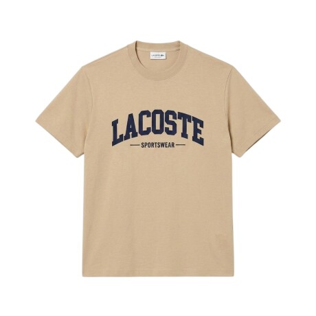 Remera Lacoste Cuello Redondo con Estampa Brown
