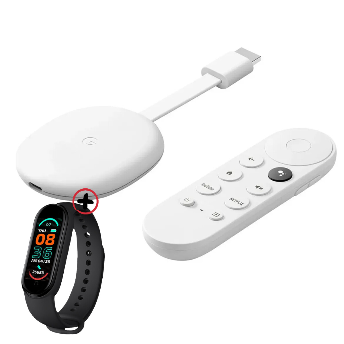 Chromecast Con Google Tv Hd Control Y Comando De Voz + Smartwatch 