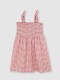 Vestido Estampado Con Smock Piedra