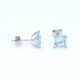 Caravanas oro 18k blanco , topacio azul y brillantes Caravanas oro 18k blanco , topacio azul y brillantes