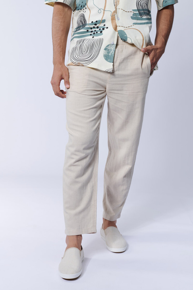 Pantalón de lino Beige