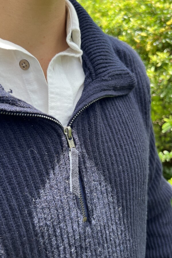 Zip Sweater Men Azul Marino