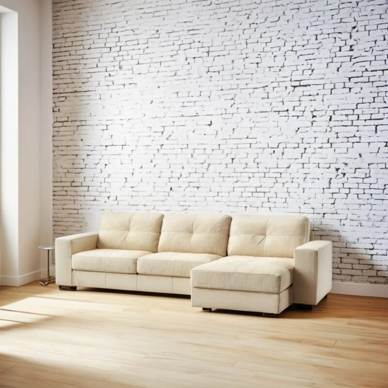 SOFA 100% CUERO - MODELO DOMINI - 3 CUERPOS + CHAISE - PERLA MATE SOFA 100% CUERO - MODELO DOMINI - 3 CUERPOS + CHAISE - PERLA MATE