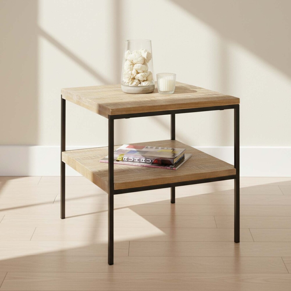 MESA DE LIVING LATERAL - ARRIME MADERA NATURAL-BEIGE MADISON NATURAL