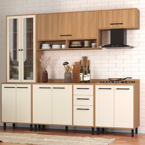 COCINA MODULADA 2.55 MT ROBLE/CHAMPAGNE - HAVANA COCINA MODULADA 2.55 MT ROBLE/CHAMPAGNE - HAVANA