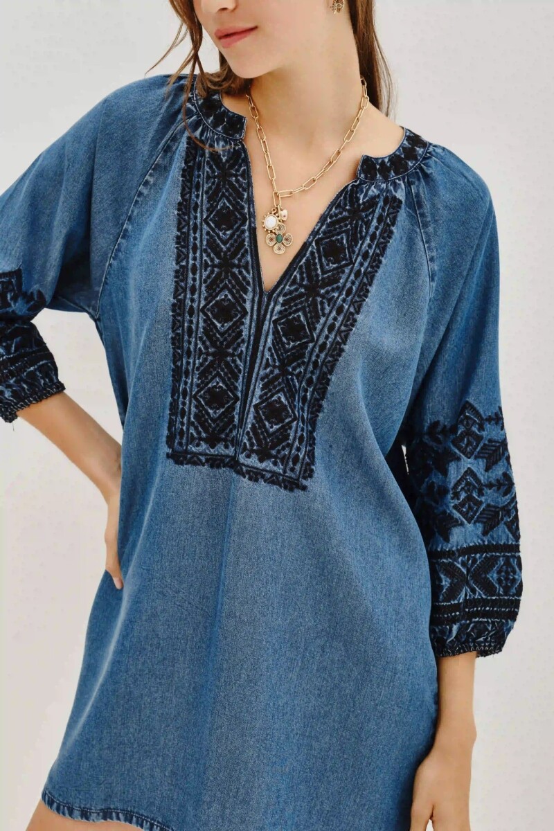 Vestido Jerry Tencel Azul