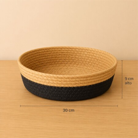 Cesto Organizador De Fibra Natural Negro 30x9Cm Cesto Organizador De Fibra Natural Negro 30x9Cm