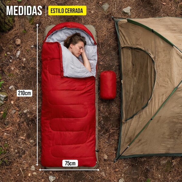 Sobre Saco Bolsa Dormir 2 M Capucha Aislante Camping Caza IMBACK Color Rojo Sobre Saco Bolsa Dormir 2 M Capucha Aislante Camping Caza IMBACK Color Rojo