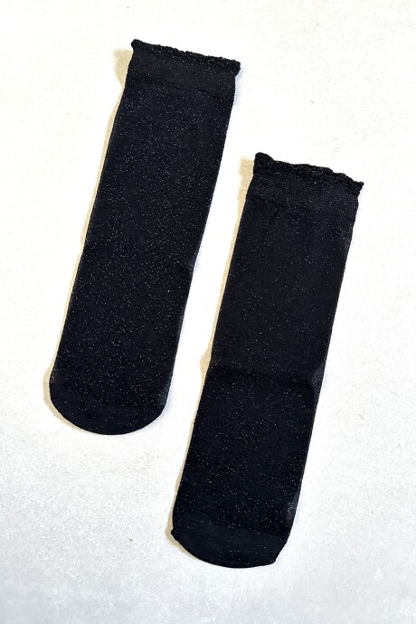 MEDIAS CORTAS LUREX NEGRAS