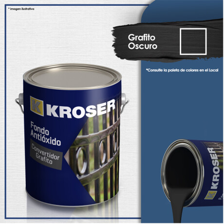 ESMALTE CONVERTIDOR SATINADO GRAFITO OSCURO 1/4L KROSER ++ N/a