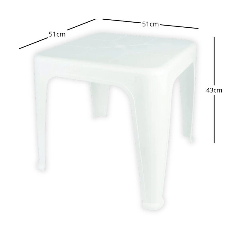 Mesa auxiliar cuadrada de jardín Blanca