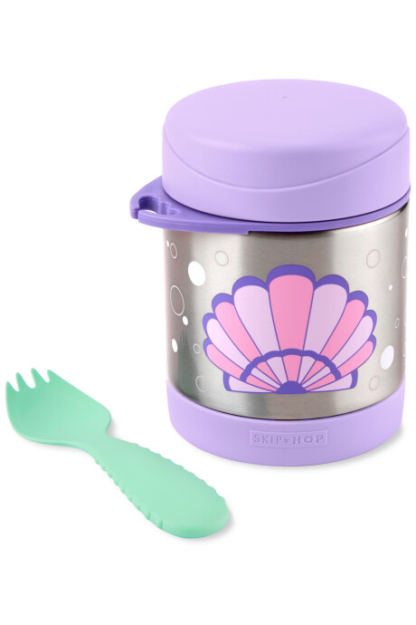 Tupper de acero inoxidable con cubierto, diseño caracola Sin color