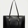 Shopper Louise en efecto cuero liso Negro