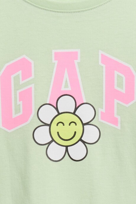 Remera Logo Gap Manga Corta Toddler Niña Pod Green