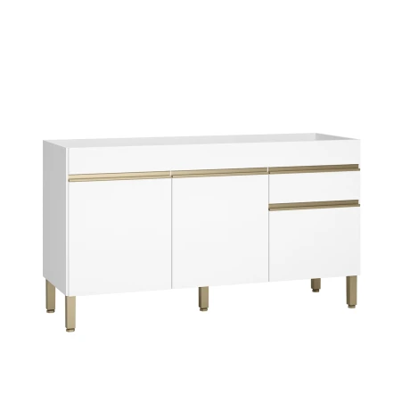 Modulo Bajo Mesada Sin Tapa Tres Puertas De 150 cms. BLANCO