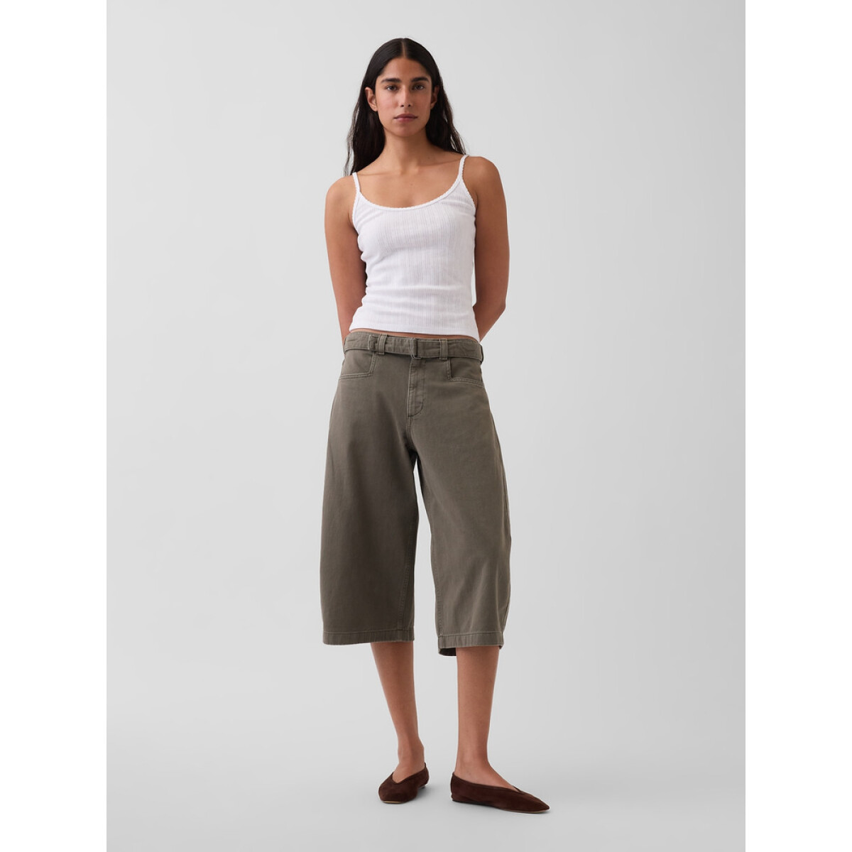 BELTED CULOTTE - RAQUEL - BLACK MOSS 