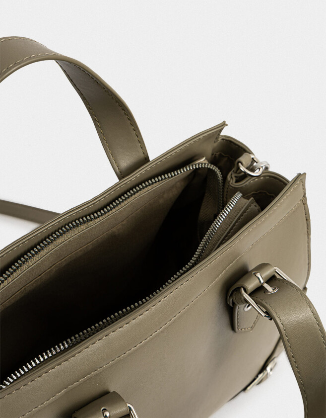 City Cartera City Con Hebillas - Verde Medio