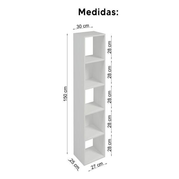 Estantería Morris 5 Estantes Modilar ESTANTERIA MORRIS 5 NICHOS MADERA