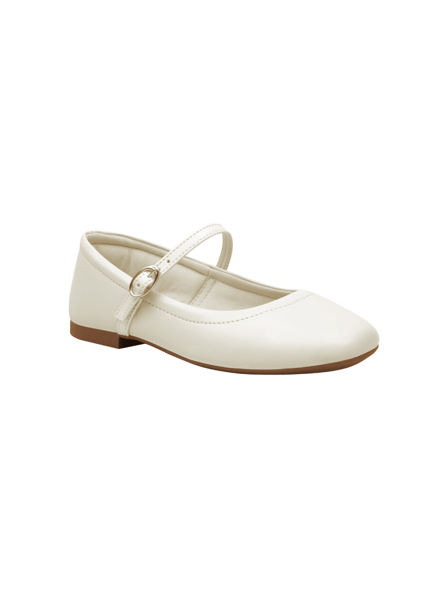 Ballerina Con Hebilla - Blanca 