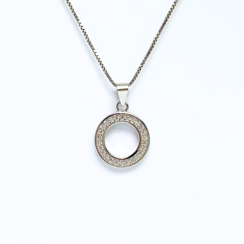 DIJE DE PLATA CIRCULO CON CIRCONIAS L6dslf-01622-x3