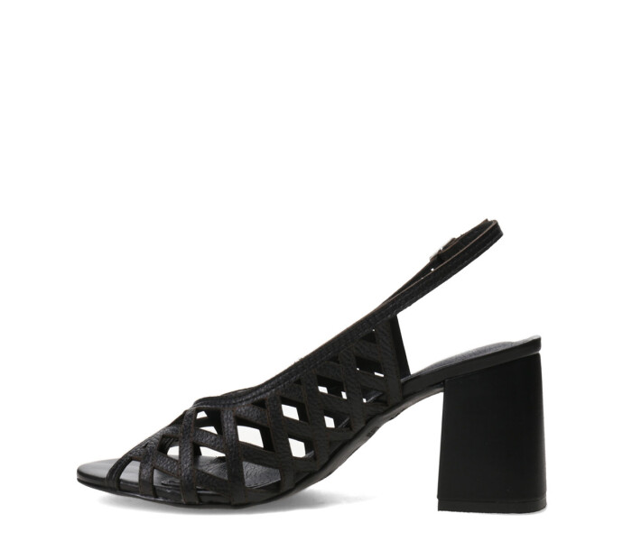 Sandalias de Mujer Bottero Cuero Calado Negro