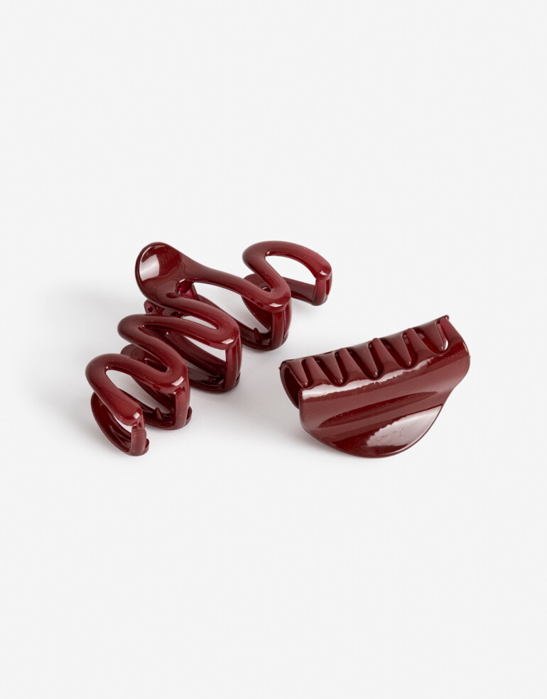 Broches Sets Glossy Set De Broches Glossy - Rojo Burdeaux