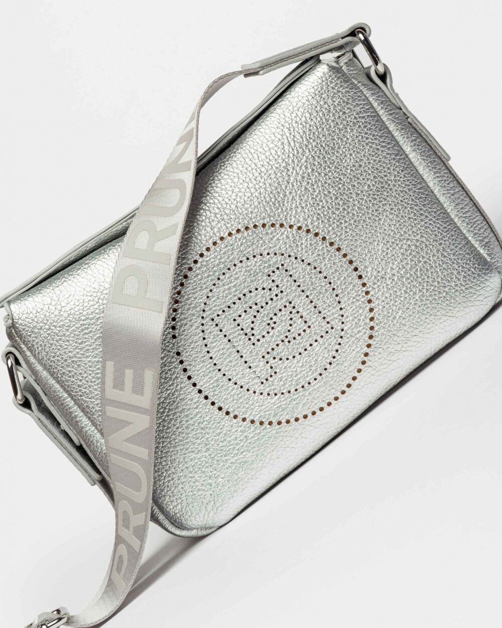 Bandolera Key en efecto cuero graneado Metalizado