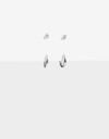 Aros Sets Strass Set De Aros Plata 925 Y Cubic - Plateado