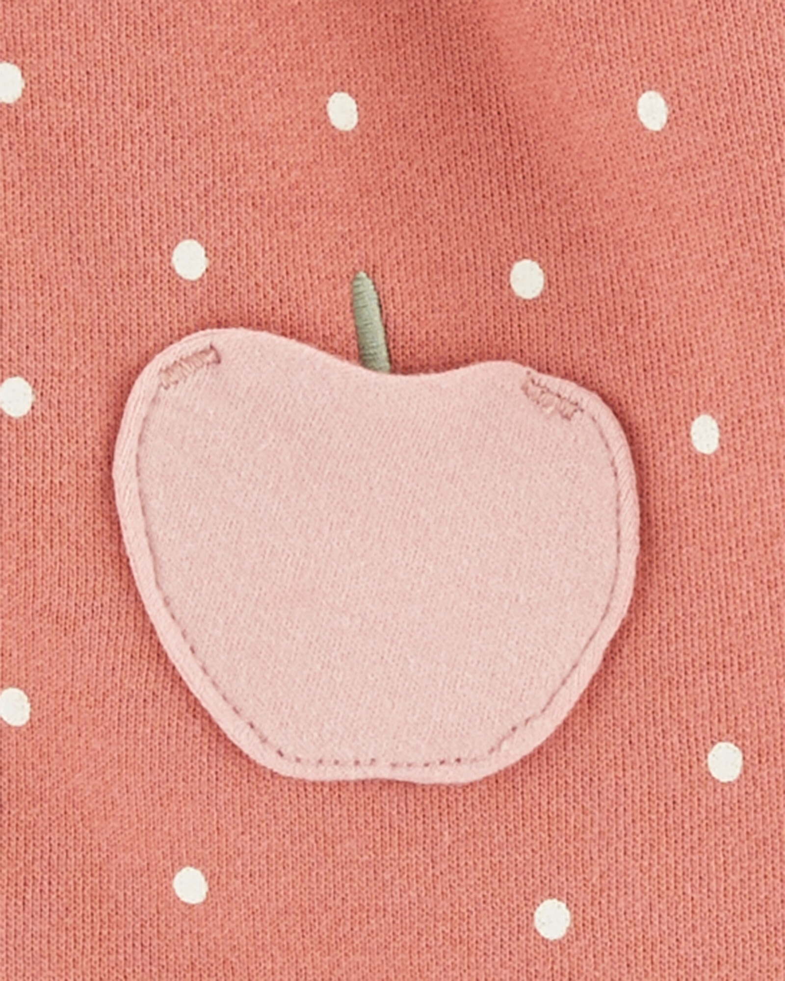 Set tres piezas pantalón, buzo con capucha y body manga corta de algodón diseño manzanas 0