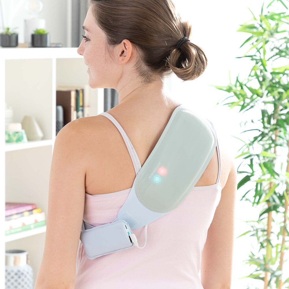CINTURÓN MASAJE Y CALOR REC POLIESTER GRIS INNOVAGOODS