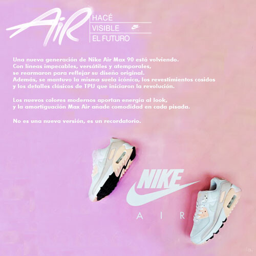 Nike Air Max 90 W - White/Rose — Zooko